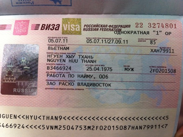 VISA DU LỊCH NGA – CÔNG TÁC – THĂM THÂN – DU HOC